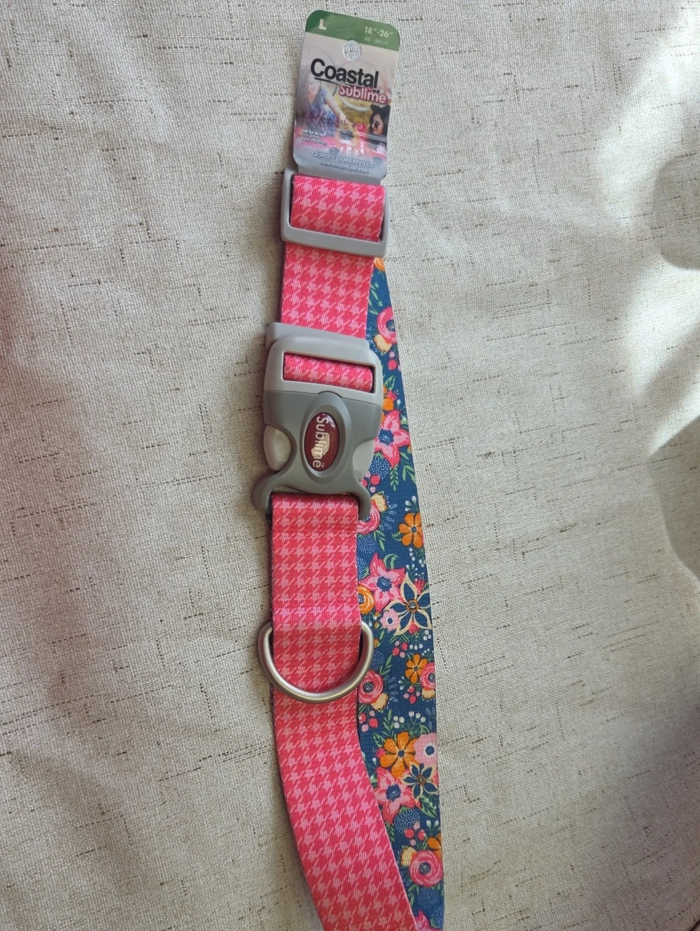 Coastal Pink Floral Dog Collar
